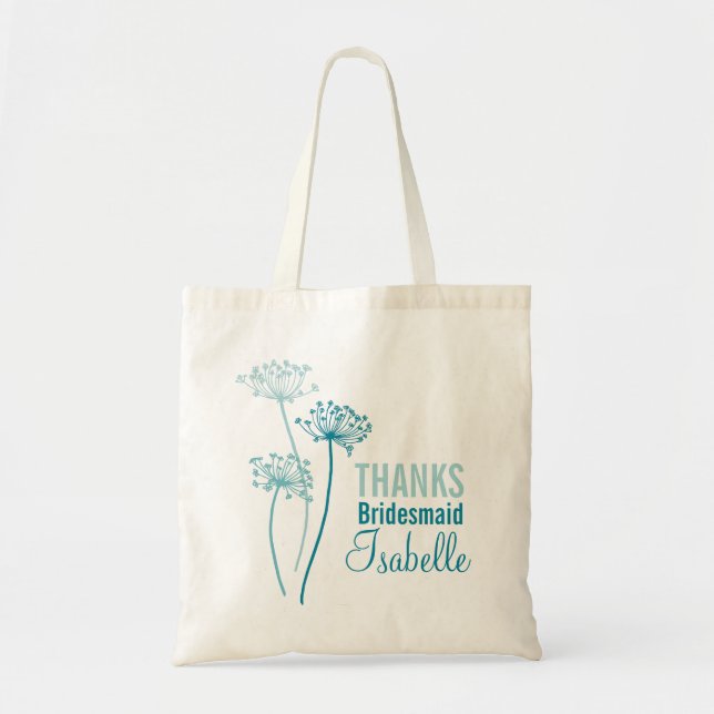 Bolsa Tote Mala-brava de flores modernas de Chervil (Frente)