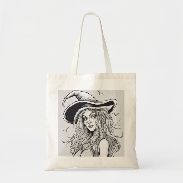 Bolsa Tote mala de bruxas halloween (Frente)