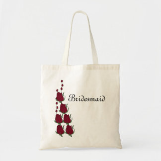 Bolsa Tote Mala de casamento da rosa vermelha da Bridesmaid