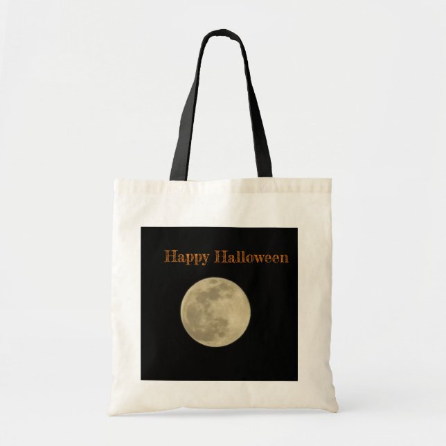 Bolsa Tote Mala de Dia das Bruxas Feliz da Lua (Frente)