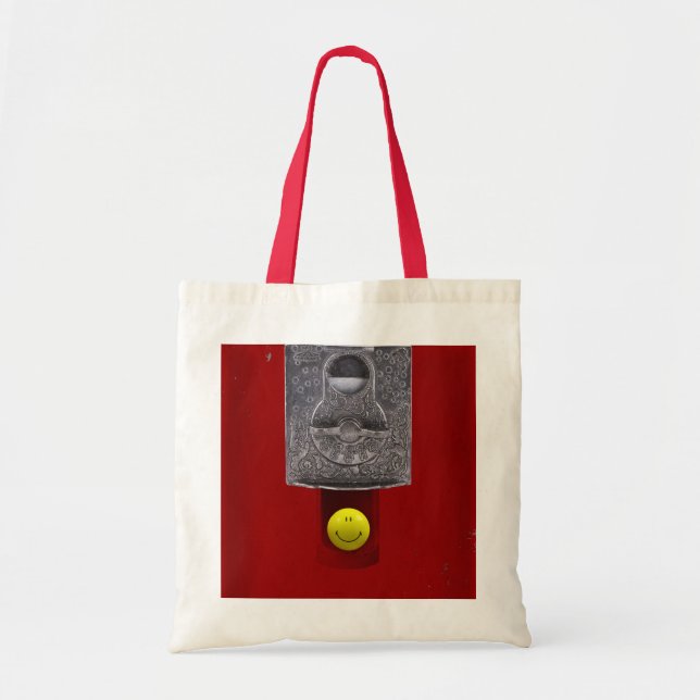 Bolsa Tote Mala de gumba de rosto feliz (Frente)