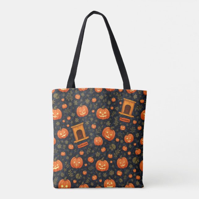 Bolsa Tote mala de halloween (Verso)