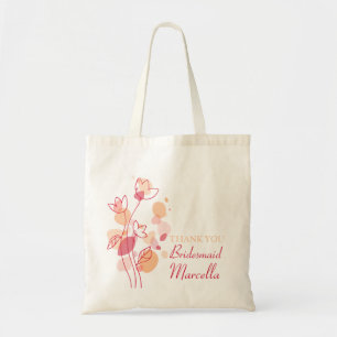 Bolsa Tote Mala de madrinha de casamento de flores modernas e