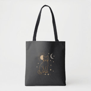 Bolsa Tote Mala de mão Gato Místico - Linha Celestial Minimal