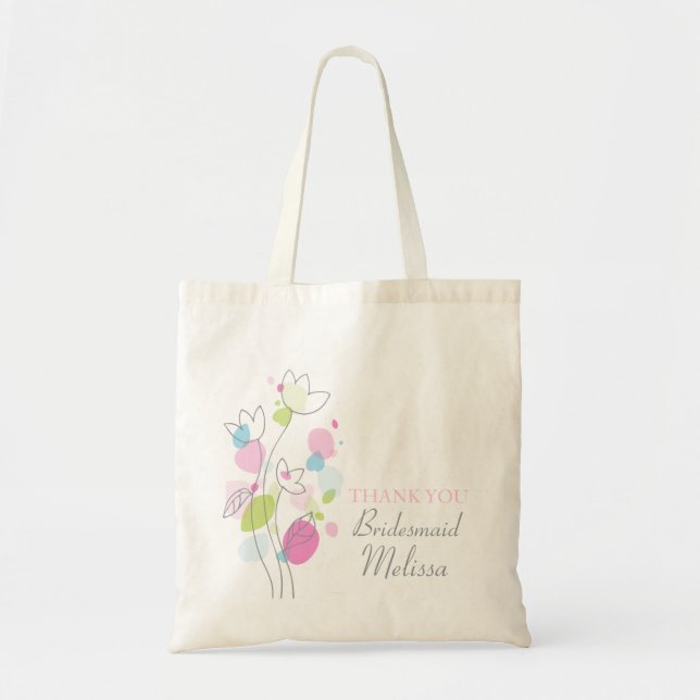 Bolsa Tote Mala de noiva de flores de confetti moderna (Frente)