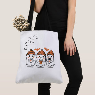Bolsa Tote mala de tostões de fantasmas fofinhos para o hallo