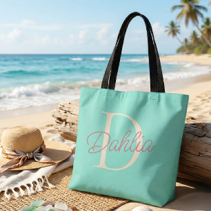Bolsa Tote Mala Personalizada com Monograma de Nome Inicial p