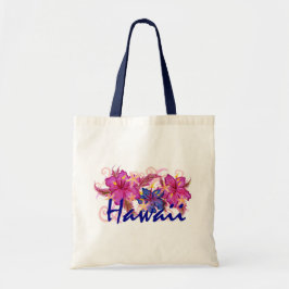Bolsa Tote Mala reutilizável de flores artísticas de hibisco 