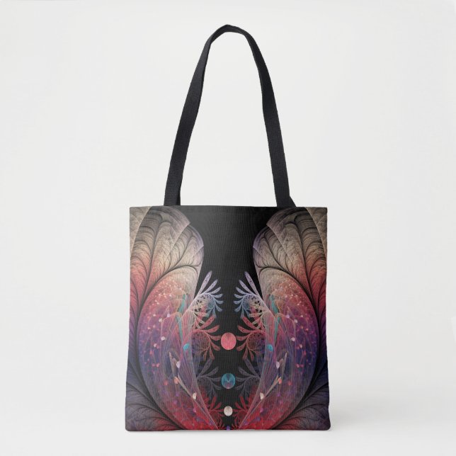 Bolsa Tote Malabarismo Abstrato Fantasia Moderna Arte Fractal (Frente)