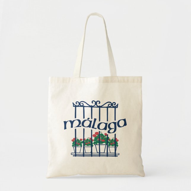 Bolsa Tote Malaga, janela com flores (Frente)