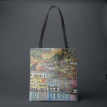 Bolsa Tote Malcesine no lago Garda por Gustav Klimt<br><div class="desc">Bonitas malas de impressão! Disponível em dois estilos e dois tamanhos! Malcesine no lago Garda (1913), por Gustav Klimt, é uma pintura simbolista vitoriana da Era Art Nouveau de arte. Uma bela vista da cidade italiana de Malcesine, com edifícios e casas à beira do porto. As casas e barcos lançam...</div>
