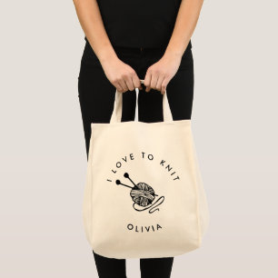 Bolsa Tote Maldito tricô, adoro Knit Personalizado