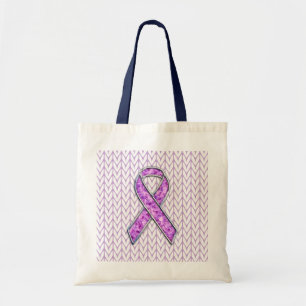 Bolsa Tote Malha cor-de-rosa de cristal à moda da consciênc