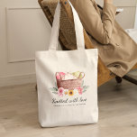 Bolsa Tote Malhado com amor Fora de Fios Feitos à Mão<br><div class="desc">Sacos de tote personalizados modernos e fofos como freebies ou para entregar para pequenas empresas a crochê de fios feitos à mão.</div>