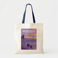 Malibu Beach California Viagem Art Vintage