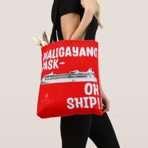 Bolsa Tote Maligayang Pask-OH SHIP! Chrs Vermelho/Dourado. Cr
