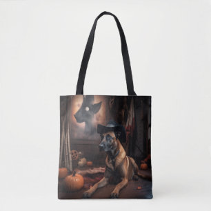 Bolsa Tote Malinois Belgas Abóboras de Halloween Assustadoras