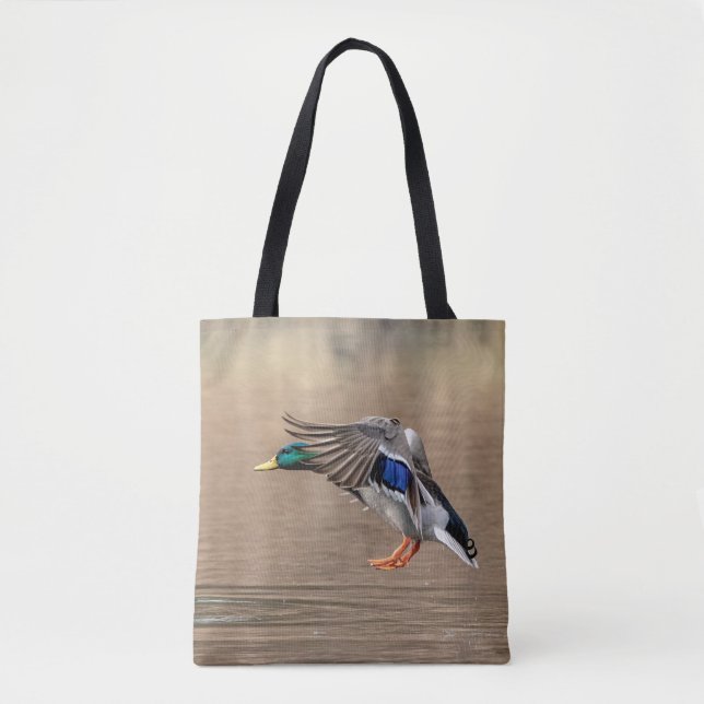Bolsa Tote Mallard Duck em voo (Frente)
