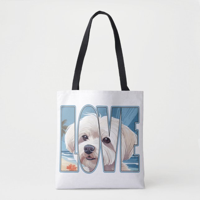 Bolsa Tote Maltês - Cachorro Love (Frente)