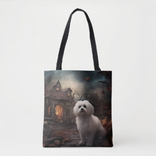 Bolsa Tote Maltês de Halloween Assustador