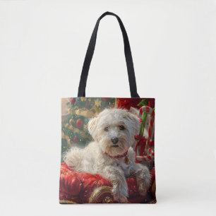 Bolsa Tote Maltês - Natal Festivo