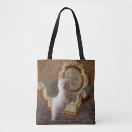 Bolsa Tote Maltês Puppy Sobre A Arte Do Cão