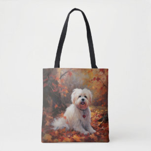 Bolsa Tote Malti Tzu no outono Folhas caem inspiração