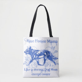 Bolsa Tote Mama azul Aguarela Azul Adição de Heeler um nome