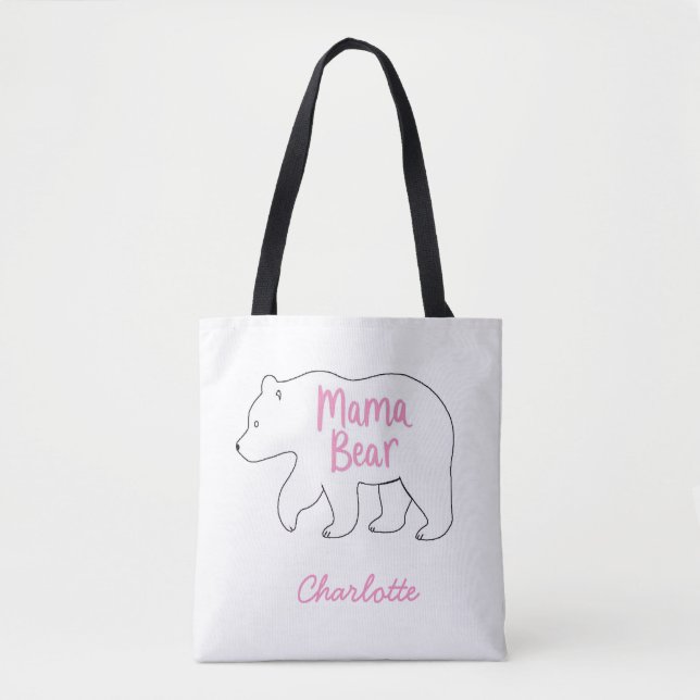 Bolsa Tote Mama Bear | Dia de as mães bonito e engraçado (Frente)