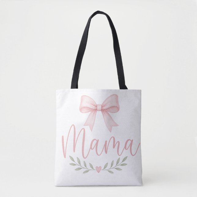 Bolsa Tote Mama Coquete Fofa Design Estético para Mães (Frente)