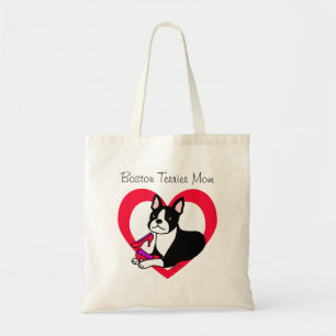 Bolsa Tote Mamã de Boston Terrier & desenhos animados dos