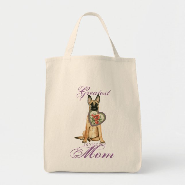 Bolsa Tote Mamã do coração de Malinois (Frente)