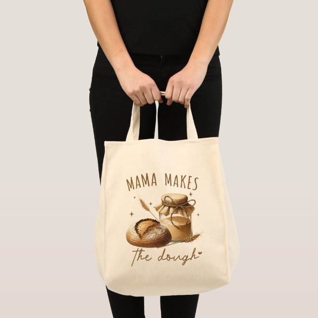 Bolsa Tote Mama Faz a Massa Engraçada Sourdough (Frente (produto))