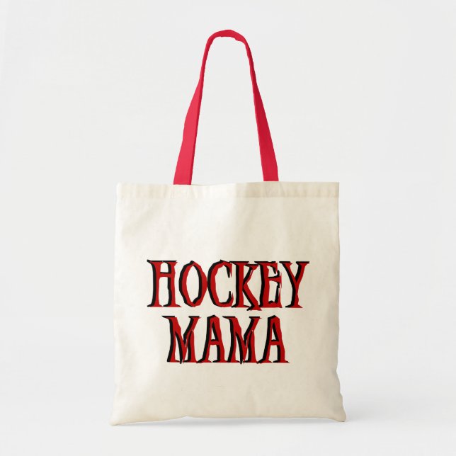 Bolsa Tote Mama Vermelho T-shirt e presentes do hóquei (Frente)