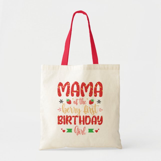 Bolsa Tote Mamãe De Berry Birthday Doce Mãe Morangos (Frente)