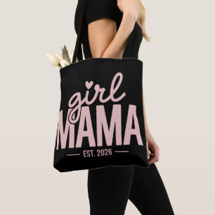 Bolsa Tote Mamãe de Menina Est 2026 Revelação de Gravidez Mãe