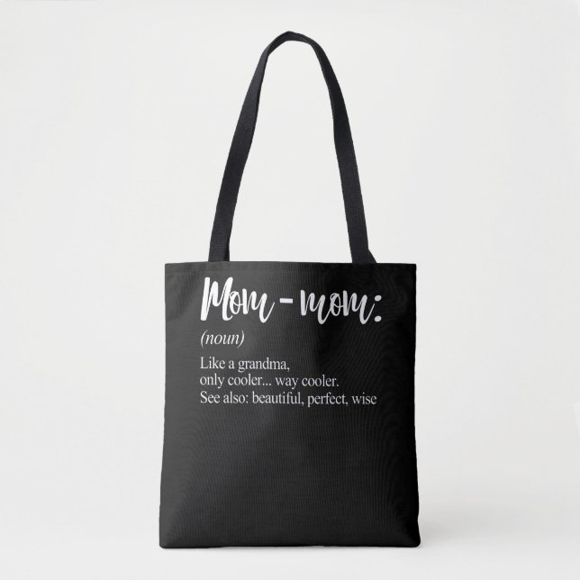 Bolsa Tote Mamãe Deu Definição Vovó Mãe Dia de as mães Mãe-Mã (Frente)