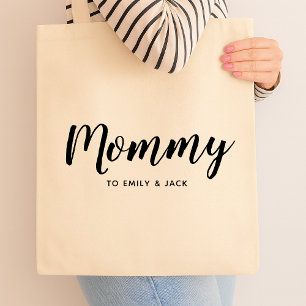 Bolsa Tote Mamãe   Dia de as mães de Nomes de Crianças da Mãe