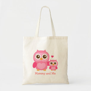 Bolsa Tote Mamãe e Eu, Coruja Bebê Fofa, Rosa