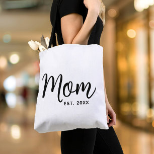 Bolsa Tote Mamãe Estabeleceu a Data do Roteiro Preto Novo Pre