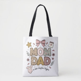 Bolsa Tote Mamãe Papai Novo Capítulo Começa Design de Bebê Fo