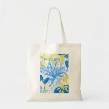 Mamãe pintou Floral Tote Bag