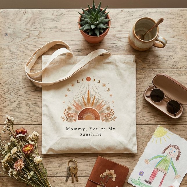 Bolsa Tote Mamãe você é meu sol Caneca de presente do Dia das (Criador carregado)