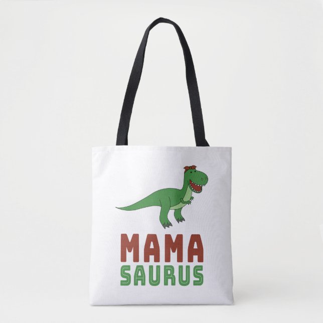 Bolsa Tote Mamasauro Dinossauro Tyrannosaurus Rex Dia de as m (Frente)