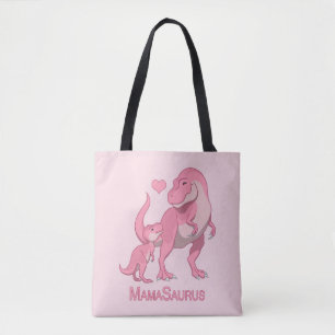 Bolsa Tote MamaSaurus T-Rex e dinossauros do bebé