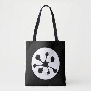 Bolsa Tote Manchas modernas de gosma preta abstrata