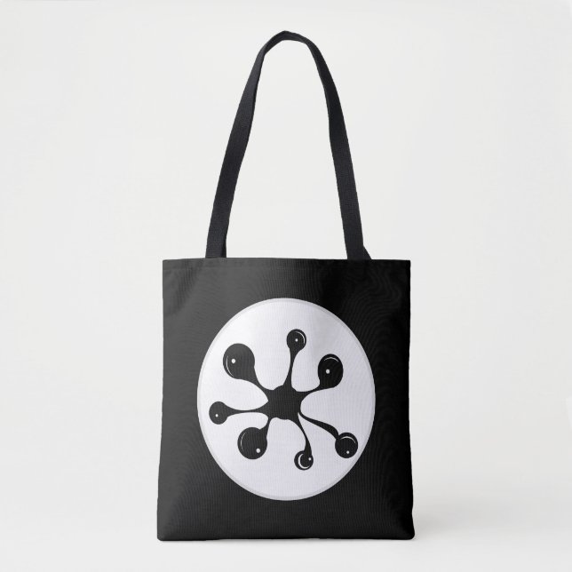 Bolsa Tote Manchas modernas de gosma preta abstrata (Frente)