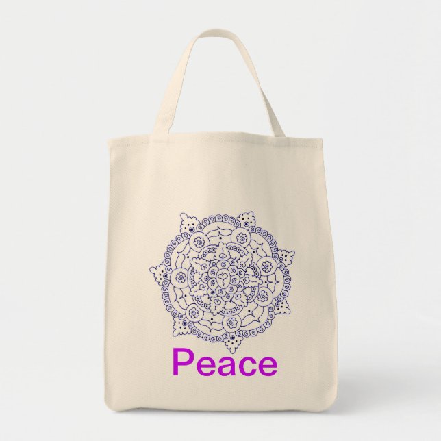 Bolsa Tote Mandala 4, sacola da paz (Frente)