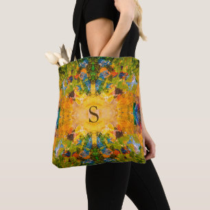 Bolsa Tote Mandala Amarelo Verde Dourado