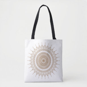 Bolsa Tote Mandala Bohemian White Boho